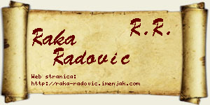 Raka Radović vizit kartica